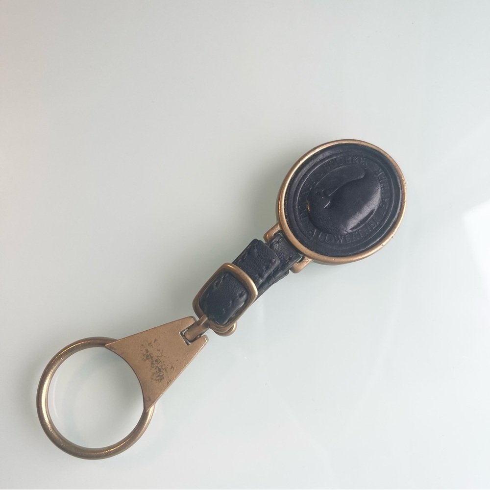 Vintage Dooney & Burke Black Leather Keychain /Keyring